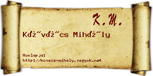 Kövécs Mihály névjegykártya