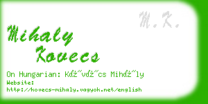 mihaly kovecs business card